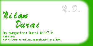 milan durai business card